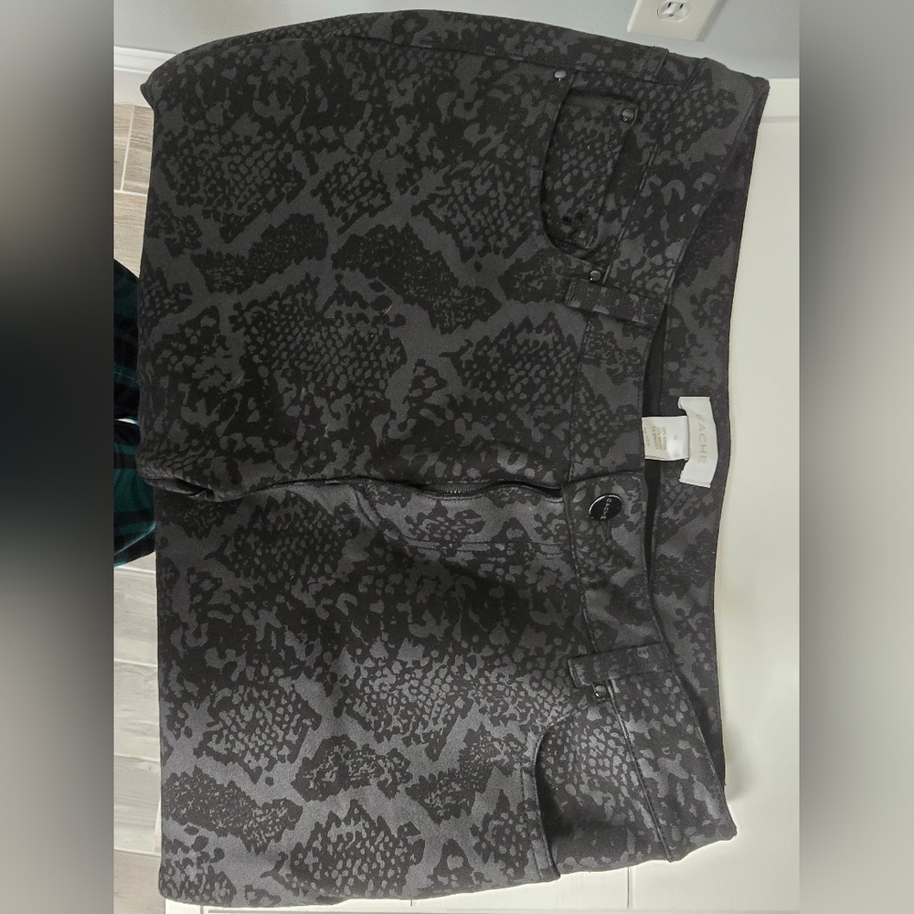 Cache Black Snake Print Pants - image 2